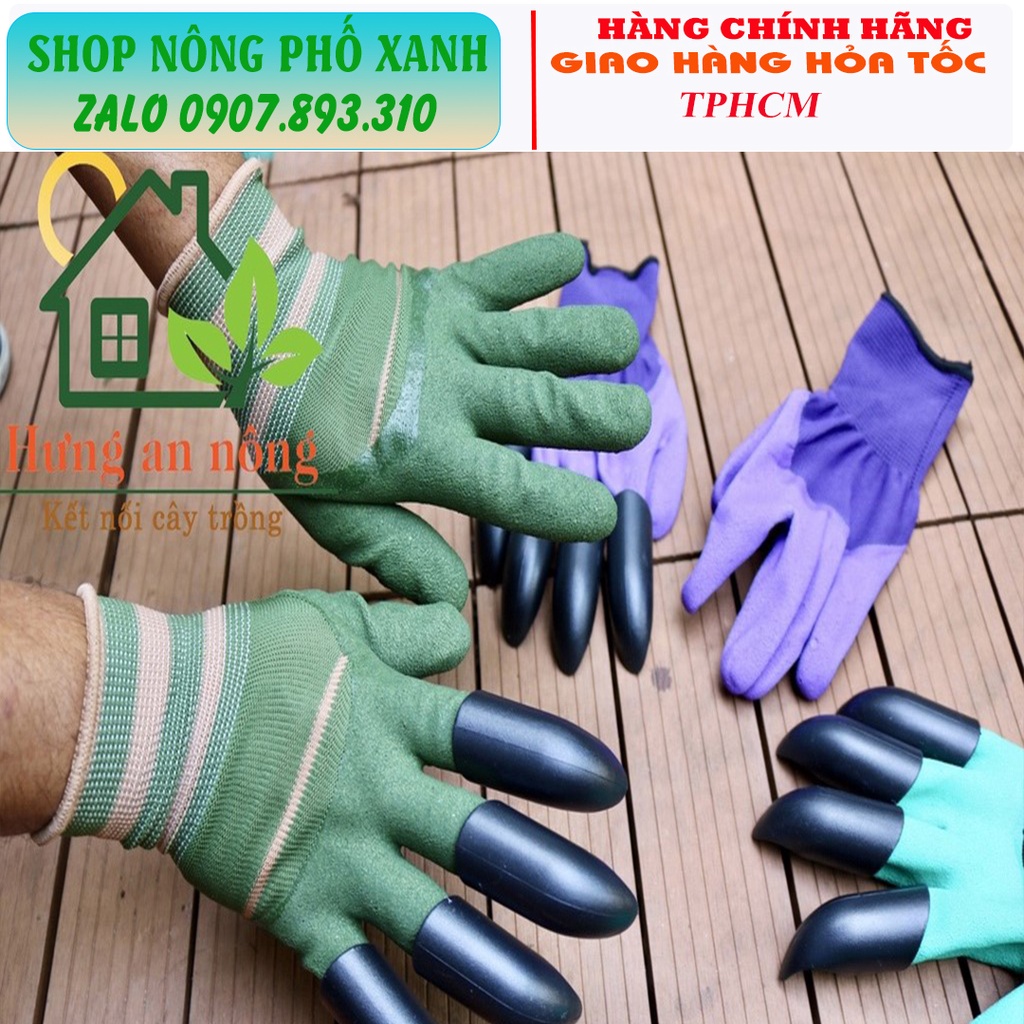 Bộ găng tay làm vườn thiết kế thông minh chống thấm nước hỗ trợ móng vuốt dùng cào xới đất FREE SIZE