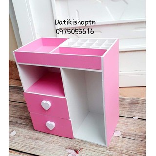tủ mini đựng mỹ phẩm hồng phấn mới núm tim