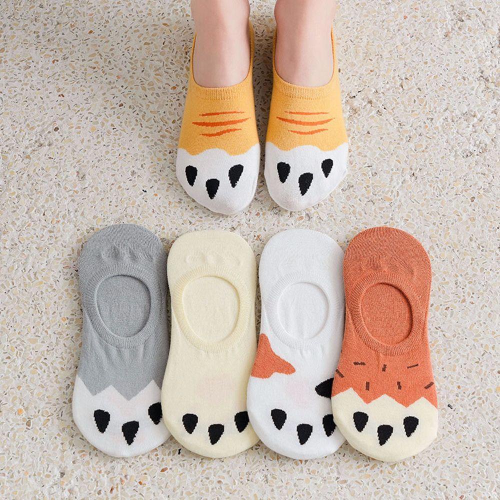 Đôi tất cotton mỏng họa tiết bàn chân mèo dễ thương phong cách Nhật Bản cho nữ