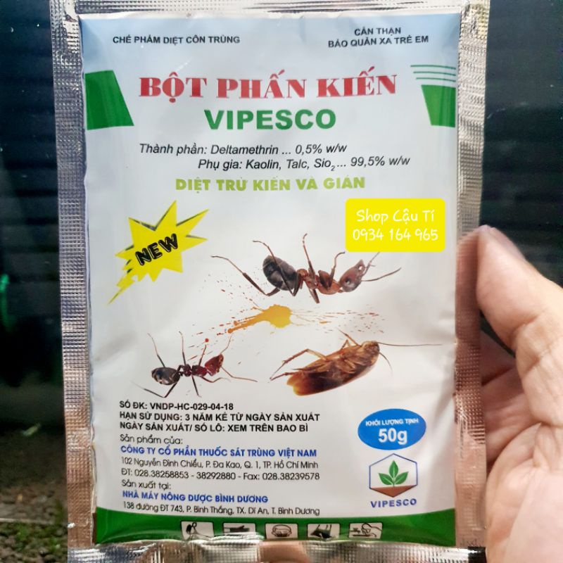 Bột phấn diệt kiến, gián Vipesco  rải một lần diệt cả tổ
