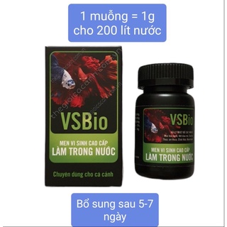 Men Vi Sinh VS Bio dạng BỘT 80g - Làm trong nước - Xử Lý Nước Hồ Cá cảnh (Hàng Công Ty)