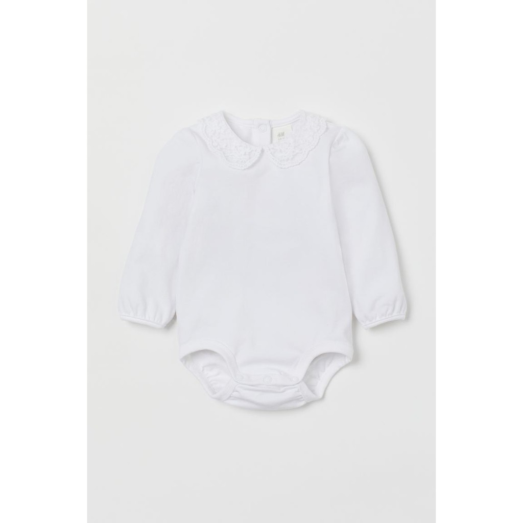 Bodysuit trắng bé gái Hm