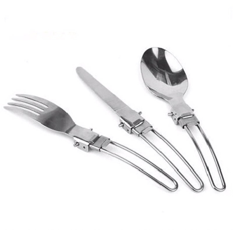 Bộ dao thìa dĩa inox 304 gấp gọn cắm trại, dã ngoại, cơm trưa văn phòng