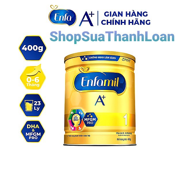 [HSD T12-2022] Sữa bột Enfamil A + 1 - Hộp thiếc 400gr