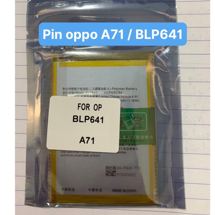 Pin oppo A71 / BLP 641 / 3000mAh / Zin hãng - có bảo hành