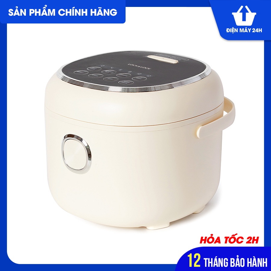 Nồi Cơm Điện LocknLock EJR716IVY, Màu Trắng Ngà, dung tích 0.8L phù hợp với gia đình nhỏ 1-2 người