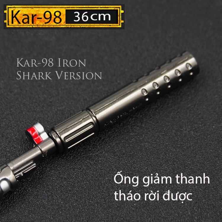 Mô Hình PUBG Kar98 IRron Shark 34cm có thể tháo rời Tặng Giá trưng bày + Móc Treo Mũ 3 PUBG