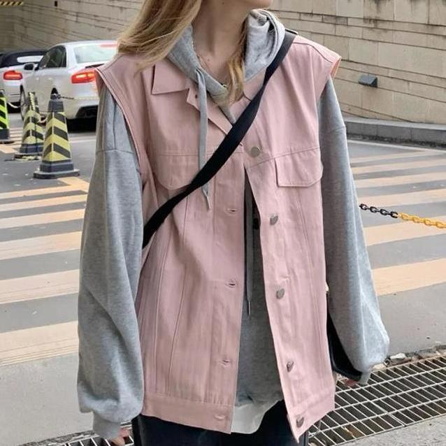 Set áo khoác denim và áo thun tay dài thời trang cho nữ có bán lẻ