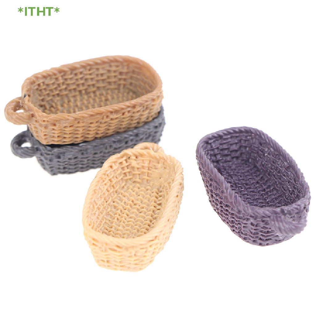 Giỏ Bánh Mì Mini Bằng Nhựa Resin Tỉ Lệ 1: 12 Trang Trí Nhà Búp Bê Mới