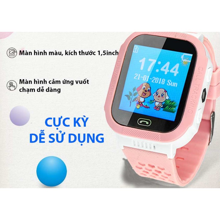 Đồng hồ thông minh màu hồng định vị trẻ em GPS – Smart Watch Q528 Tracker GPS Màu Hồng