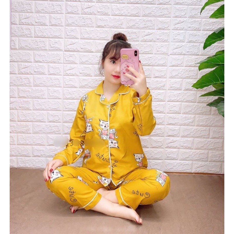 Bộ pizama tay dài quần dài | WebRaoVat - webraovat.net.vn