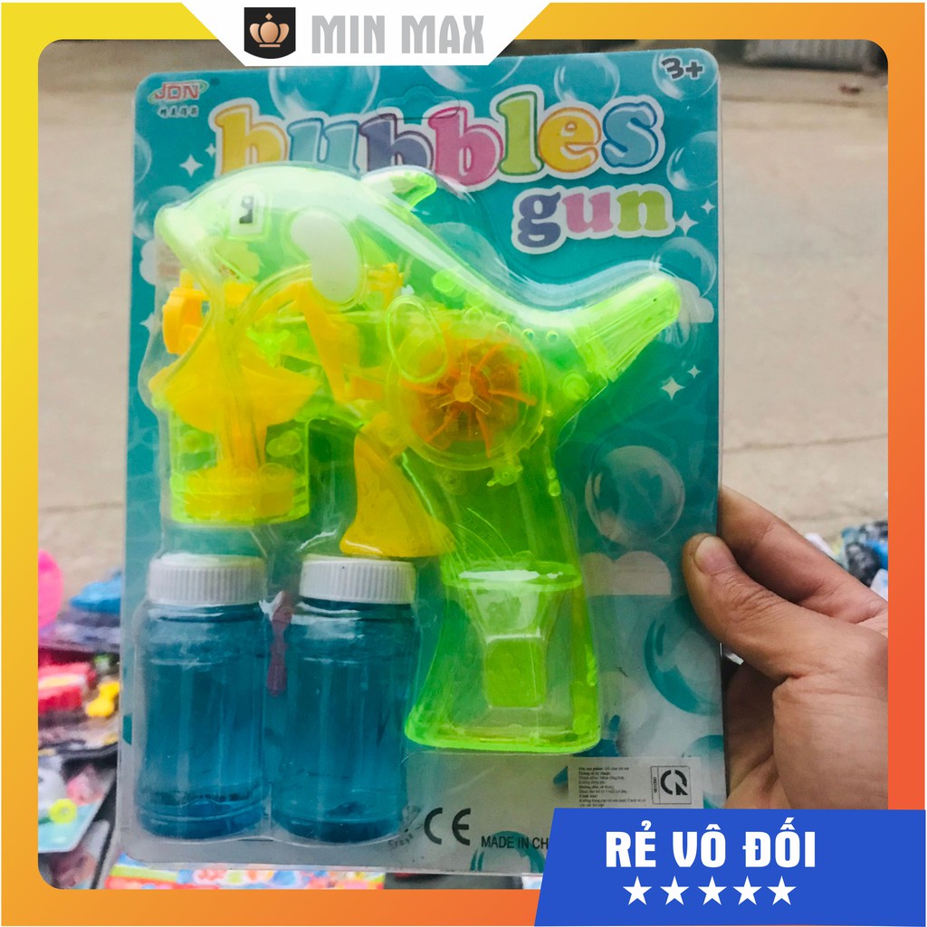 Cá heo bắn bong bóng 🔥CÓ ĐÈN🔥 Súng đồ chơi bắn bong bóng xà phòng hình cá heo có đèn cho bé, nhiều màu sắc lựa chọn