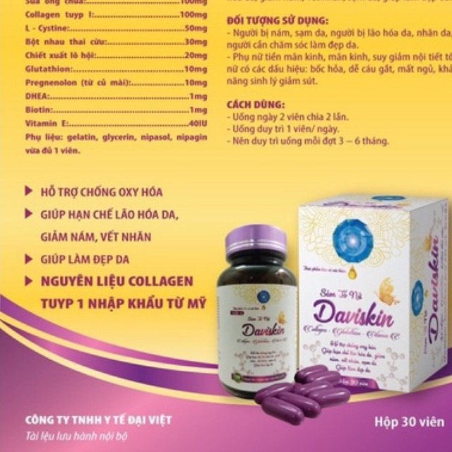 Sâm tố nữ Daviskin tím đẹp da cân bằng nội tiết sinh lý chống lão hoá