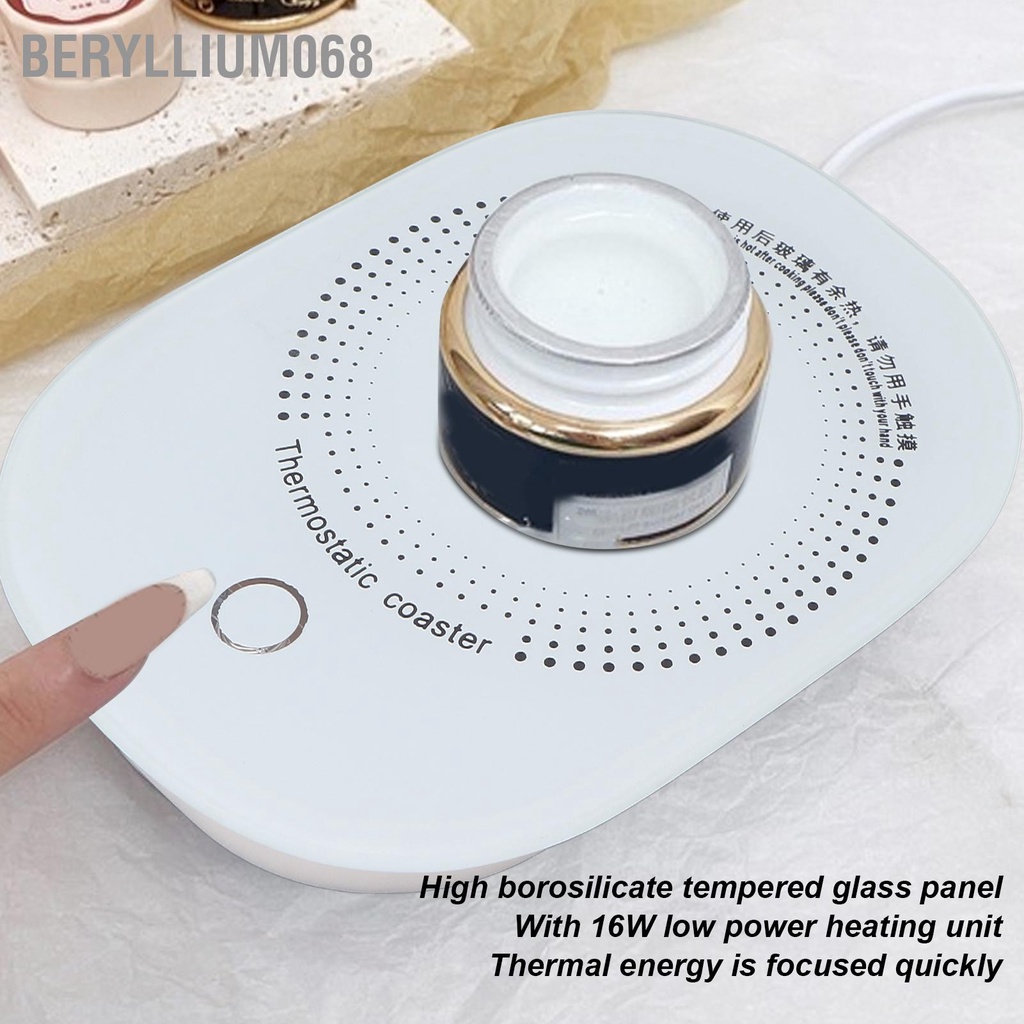 Máy sưởi gel sơn móng tay / Máy đệm làm nóng gel sơn móng tay nghệ thuật 3 mức điều chỉnh nhiệt độ 220V bề mặt kính cường lực