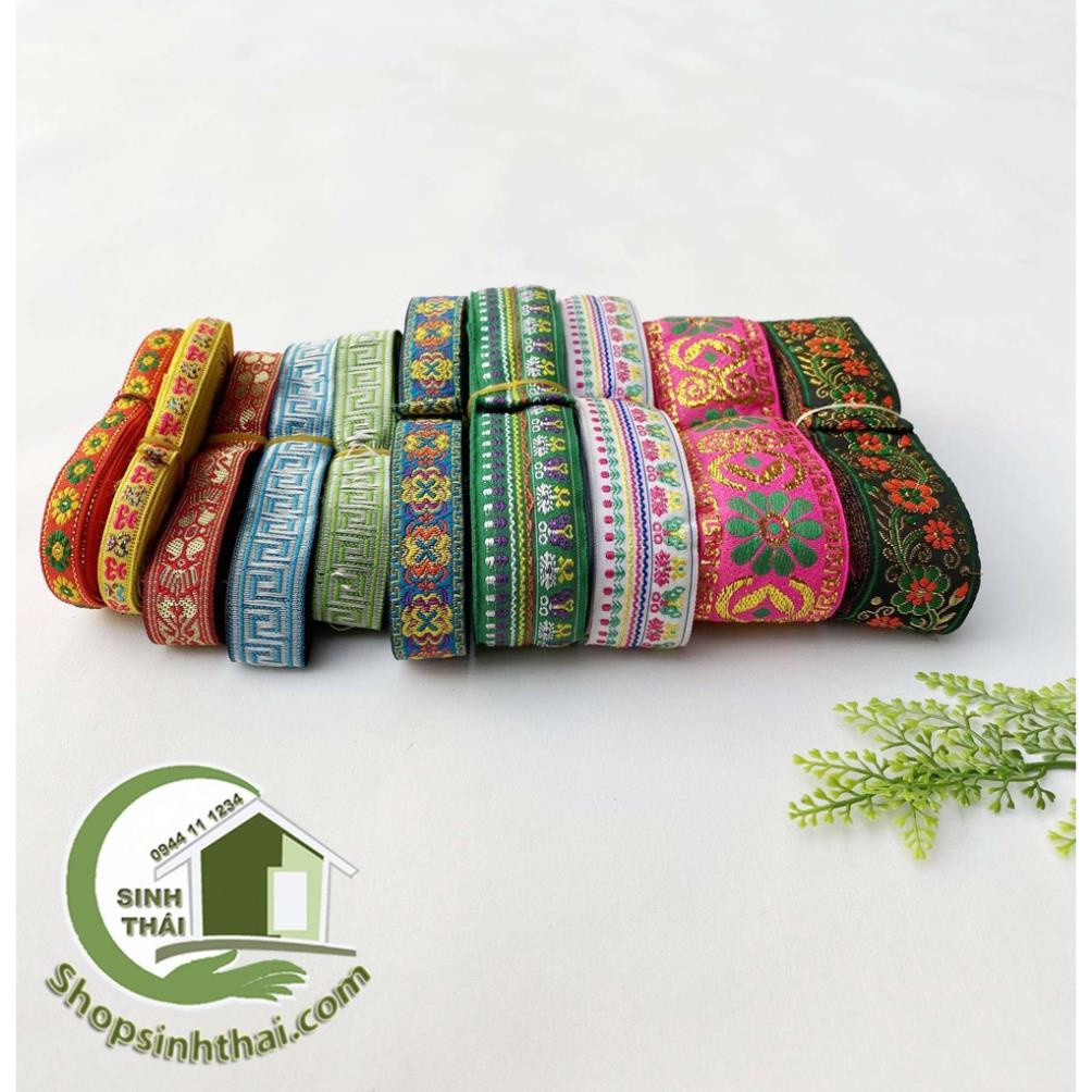 Dây thổ cẩm nhiều màu bản rộng 1cm, 2cm, 4cm - Giao màu ngẫu nhiên