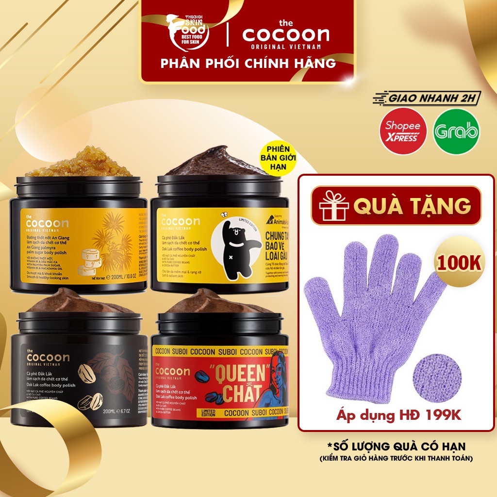 [Phiên bản mới] Tẩy Tế Bào Chết Body Chiết Xuất Cà Phê Dak Lak, Đường Thốt Nốt An Giang The Cocoon Dak Lak Coffee Polish