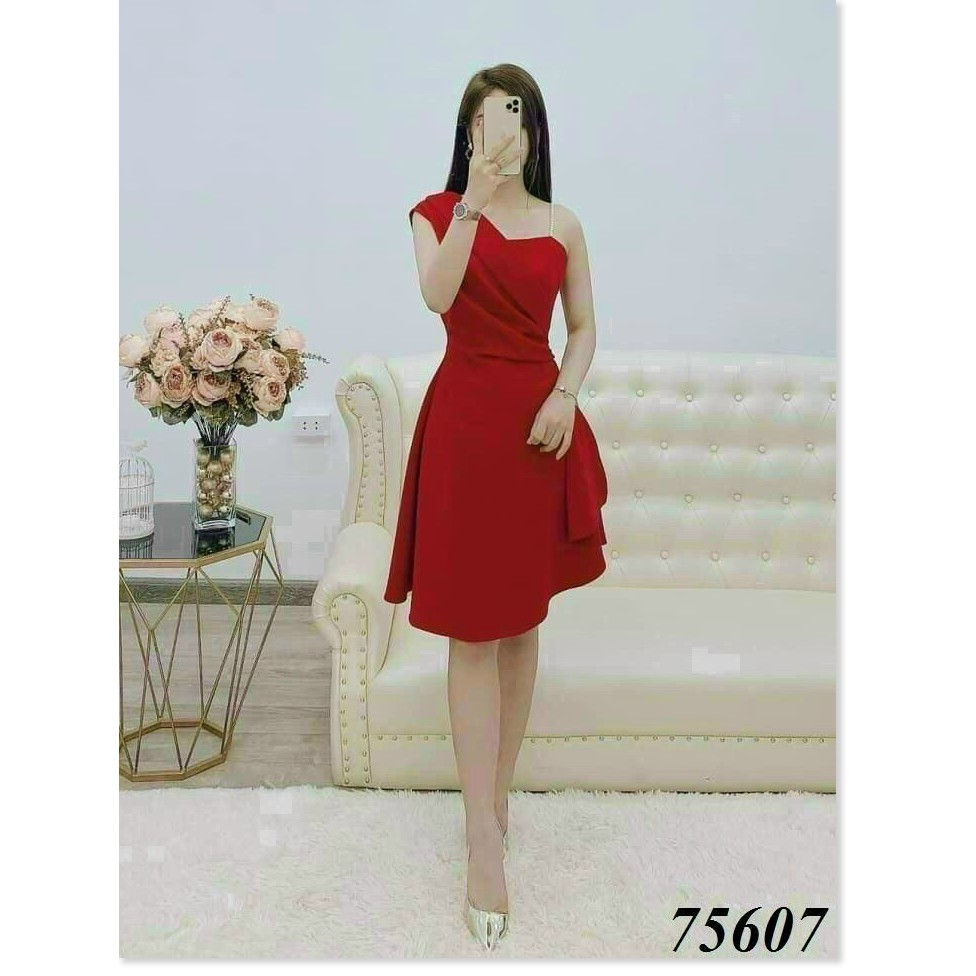 ĐẦM NỮ KIỂU LỆCH VAI DỰ TIỆC SANG CHẢNH TÔN DÁNG CÓ ĐỦ SIZE S M L XL XXL