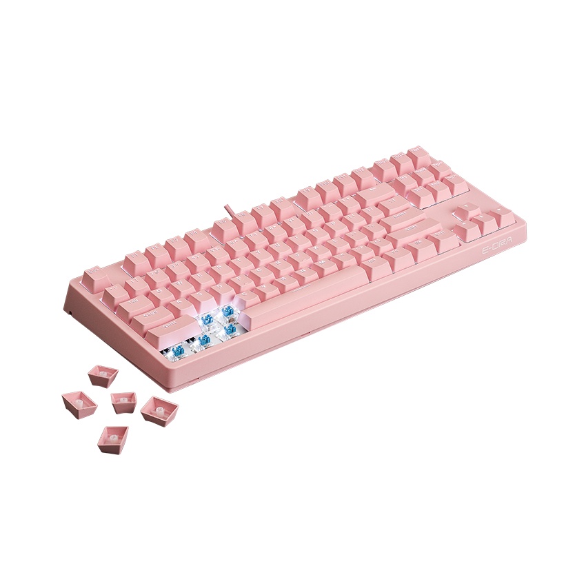 Bàn Phím Cơ E-DRA EK387 Pink Huano Switch - EK387 Màu hồng cực kute - Hàng chính hãng BH 2 năm