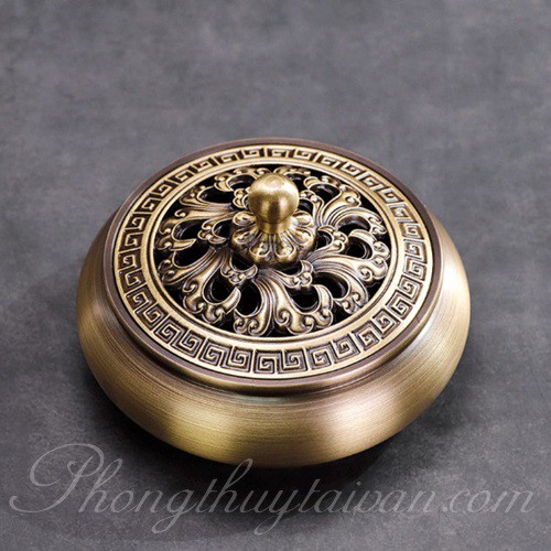 Lư hương xông trầm Đồng HOA SEN 9cm*5cm (bàn thờ gia tiên, thánh, thần, phật, ....)