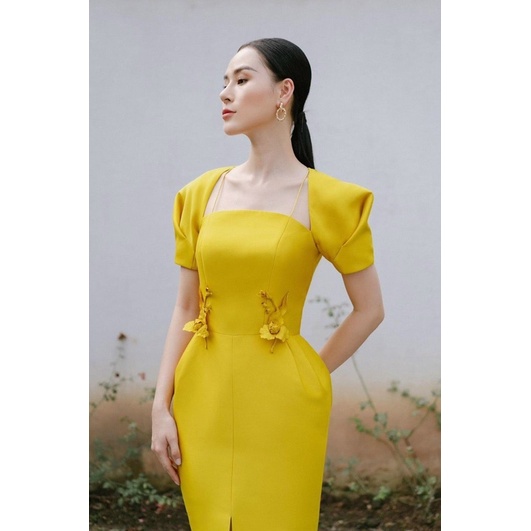 Đầm body dự tiệc TRIPBLE T DRESS 2 dây kết dây cườm eo xẻ đùi - size S/M/L - MS122Y