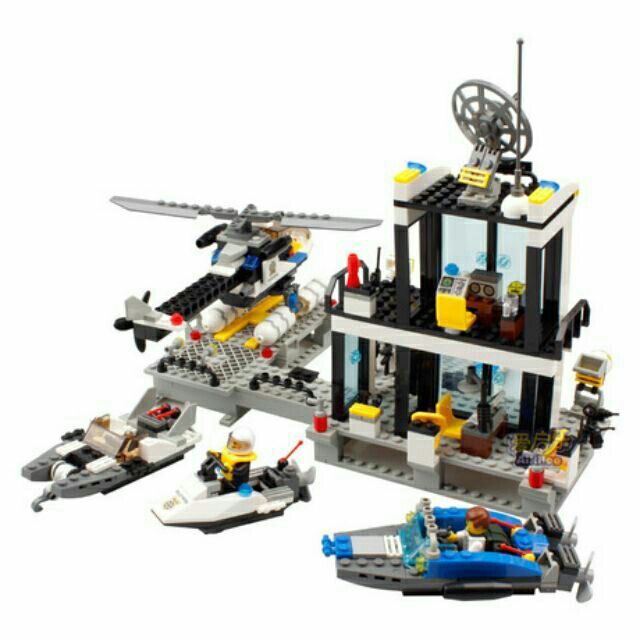 Bộ lego lắp ráp KaiChi mô hình trụ sở cảnh sát biển