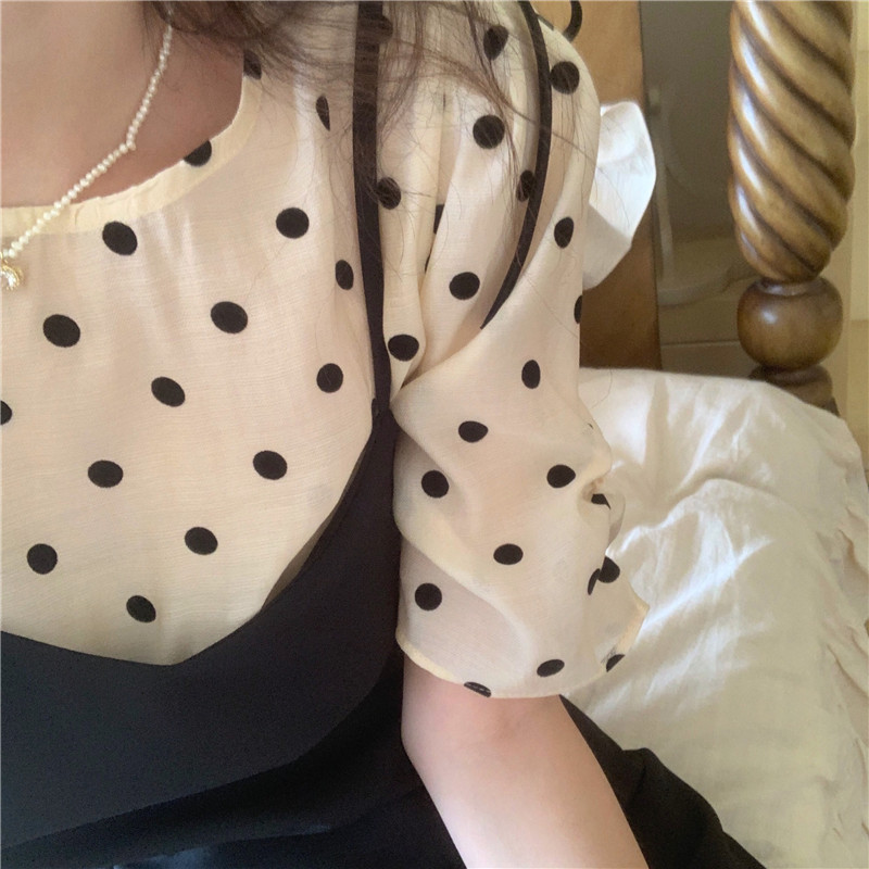 Đầm Ngắn Tay Giả Hai Lớp Trơn Màu Cổ Điển Dành Cho Nữ 43748