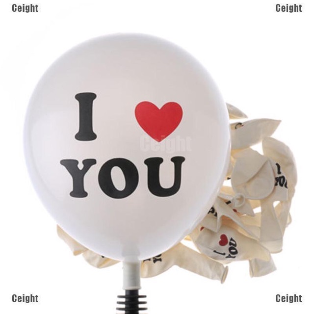 Bóng tròn trắng in chữ I Love You