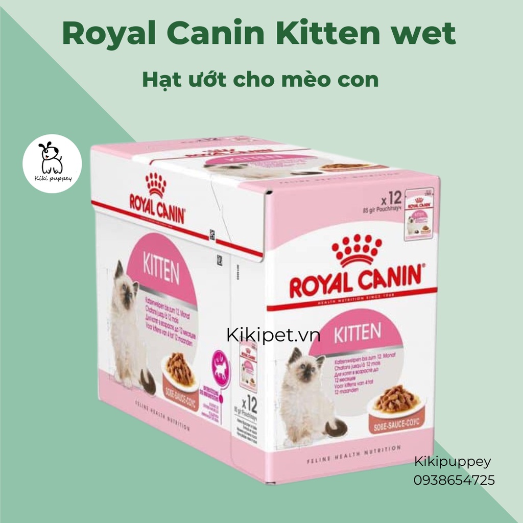 Combo 5 Hạt ướt cho mèo con Royal Canin Kitten wet, thức ăn cho mèo con
