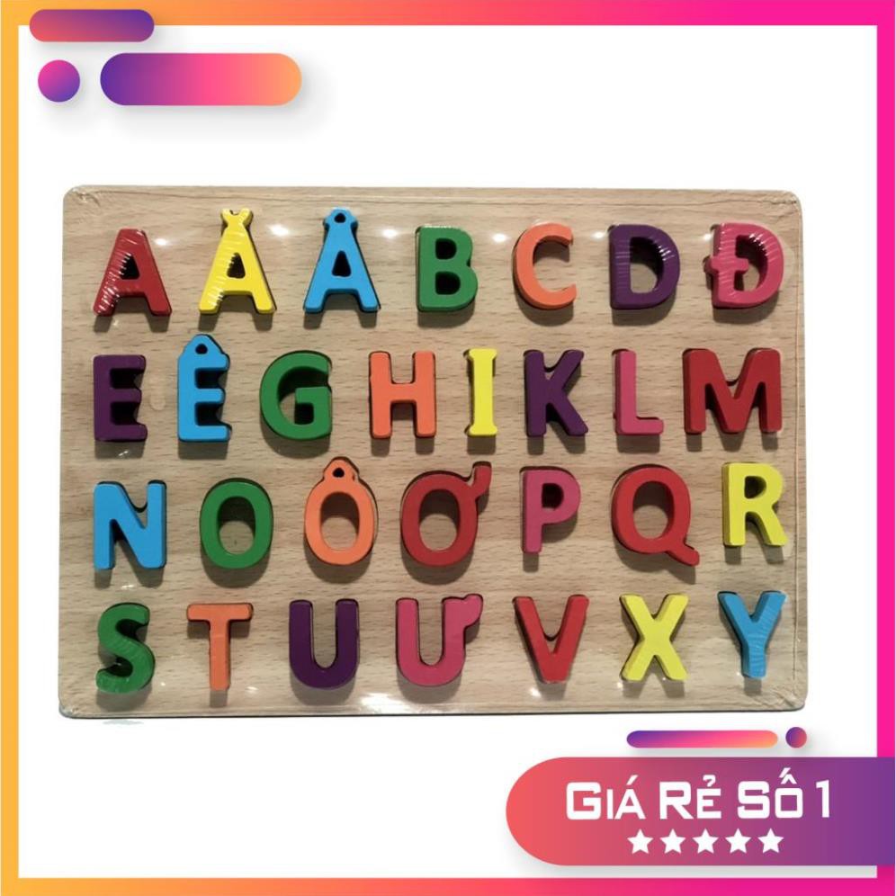 COMBO 2 BẢNG GỖ NỔI CHỮ CÁI TIẾNG VIỆT, CHỮ SỐ CHO BÉ - BẢNG GHÉP CHỮ NỔI TIẾNG VIỆT GỒM BẢNG CHỮ IN HOA VÀ 20 SỐ