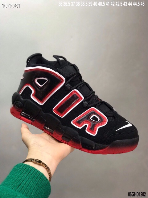 Giày nam nữ Nike Air More Uptempo 96 black red