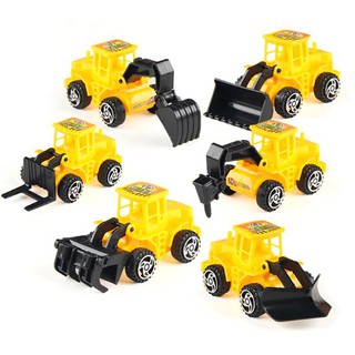 Set 6 mô hình xe công trường đồ chơi trang trí bánh sinh nhật cho bé
