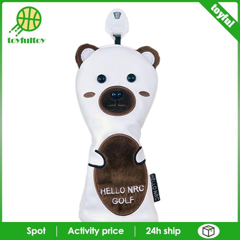 Vỏ Bọc Đầu Gậy Đánh Golf Bằng Da PU In Hình Gấu Dễ Thương