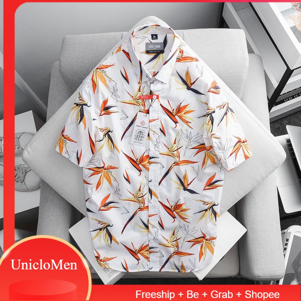 Freeship - Áo sơmi họa tiết hoa lá cành mặc nhóm đi biển chất vải cotton siêu mềm siêu đẹp , màu đẹp thấm hút tốt - SM