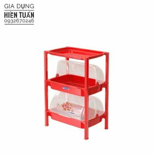KỆ CHÉN CÓ NẮP ĐẬY 2 NGĂN - NHỎ