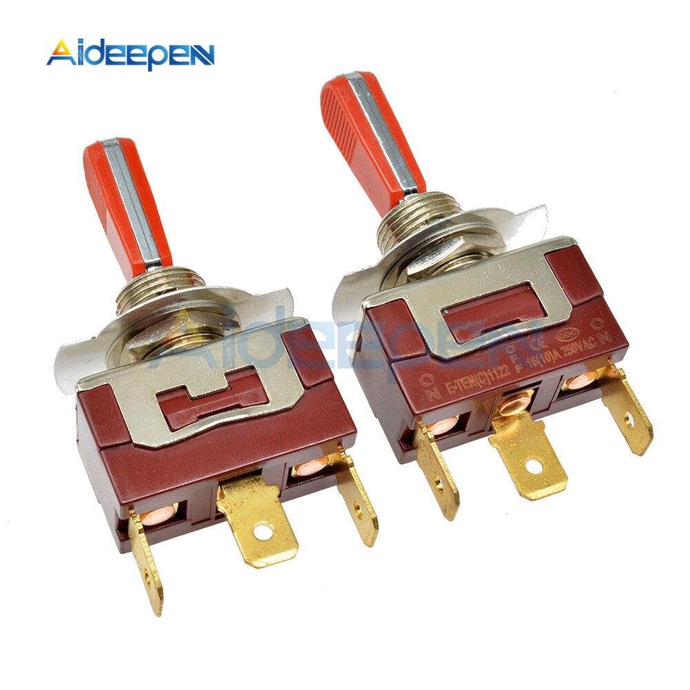 Công Tắc Đòn Bẩy E-Ten  1122 3 Chấu On-Off-On 50000x Lifes Màu Đỏ 250v 16a 29x14.6mm