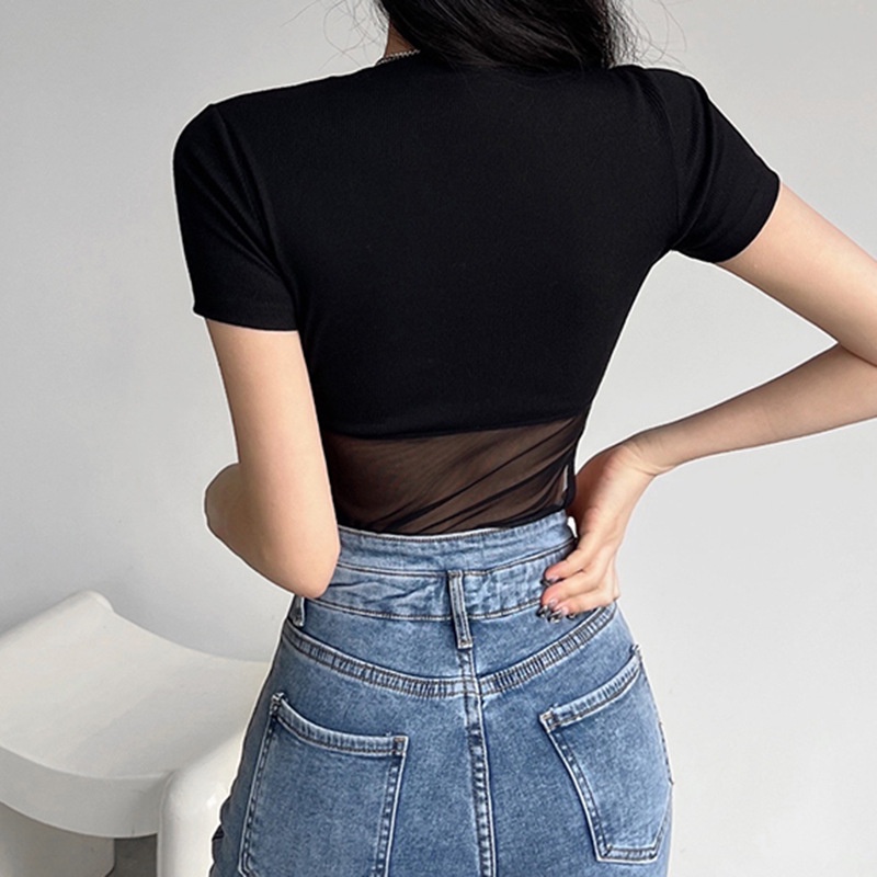 DUNEA Bộ Đồ Liền Thân Ôm Dáng Phối Lưới Quyến Rũ Cho Nữ