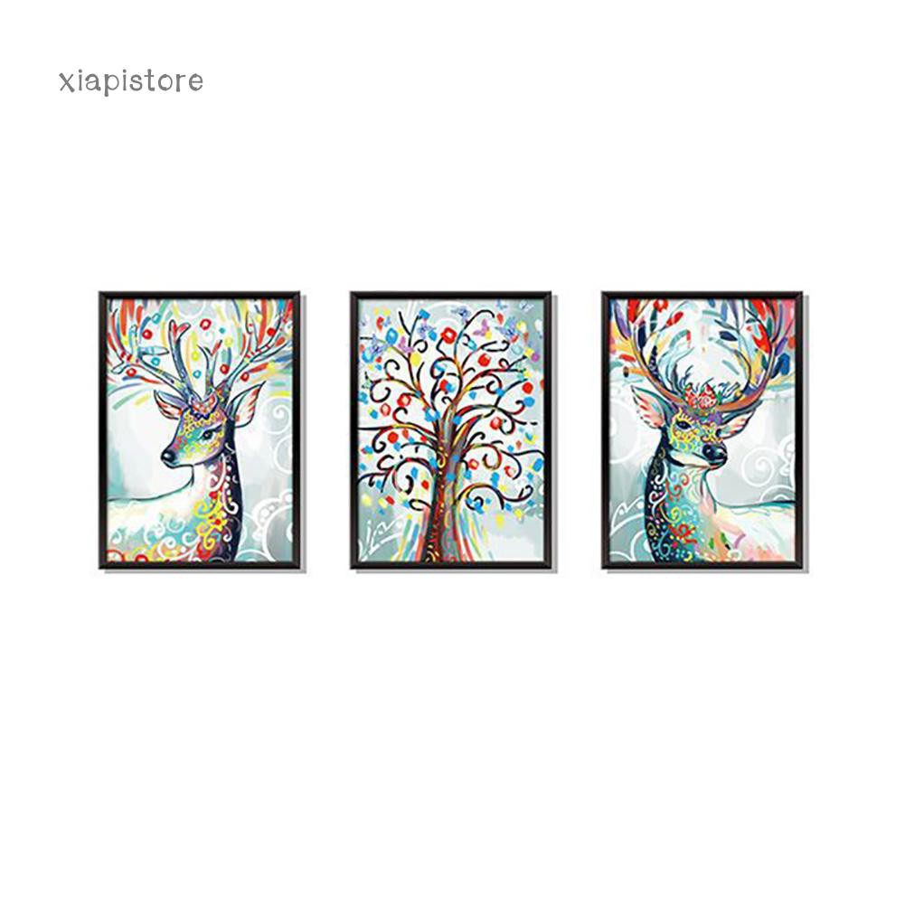 3 Poster treo tường hình con nai nghệ thuật