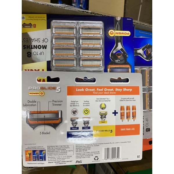 Set 8 Lưỡi dao cạo râu gillette chuẩn úc