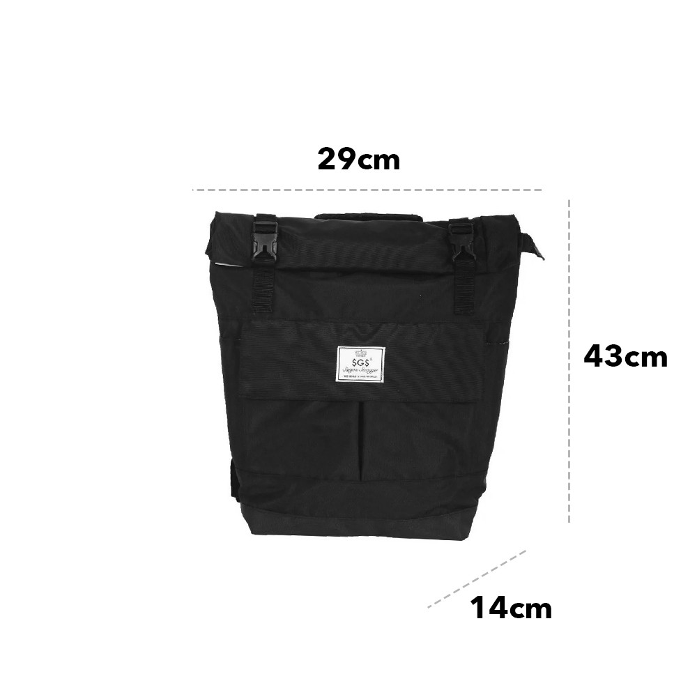 Balo Quấn 2 Khóa Đen SAIGON SWAGGER®SGS Rolltop 2.0 Backpack-Ngăn Chống Sốc Laptop