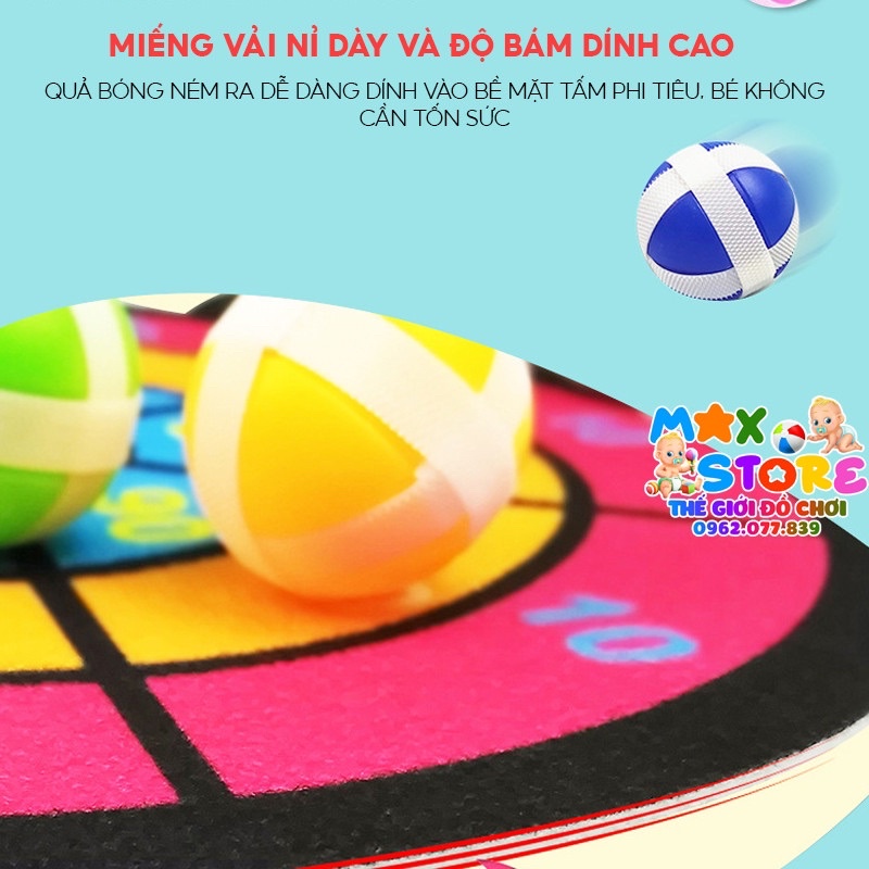 [Kèm Bóng+Móc Treo] Đồ Chơi Bảng Phi Tiêu Bóng Gai, Phi Tiêu Ném Bóng Dính Gai Rèn Tính Tập Trung Và Vận Động Tinh