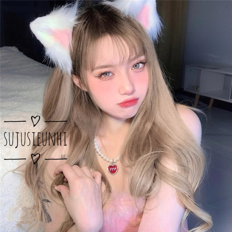 (5 màu) 1 đôi kẹp tóc tai mèo 3 màu lông tơ dài có viền cosplay mèo neko dễ thương