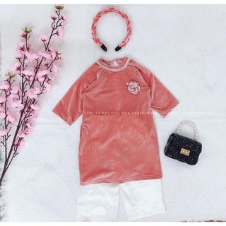 Set Áo Dài Nhung Cho Bé