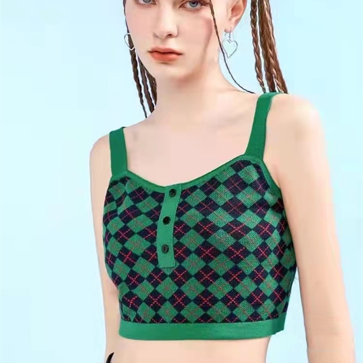 DUNEA Áo Hai Dây Lưng Cao Đính Đá Phong Cách Retro Cho Nữ