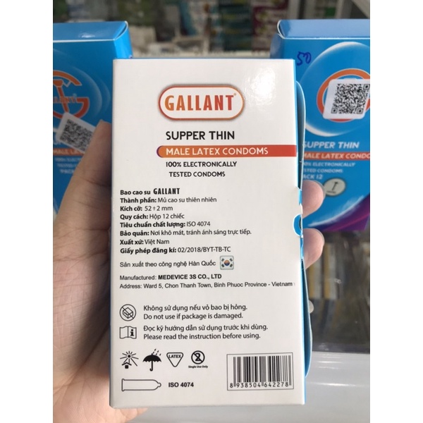 Bao Cao Su Siêu Mỏng Gallant Super Thin Condoms  - HÀNG CHÍNH HÃNG