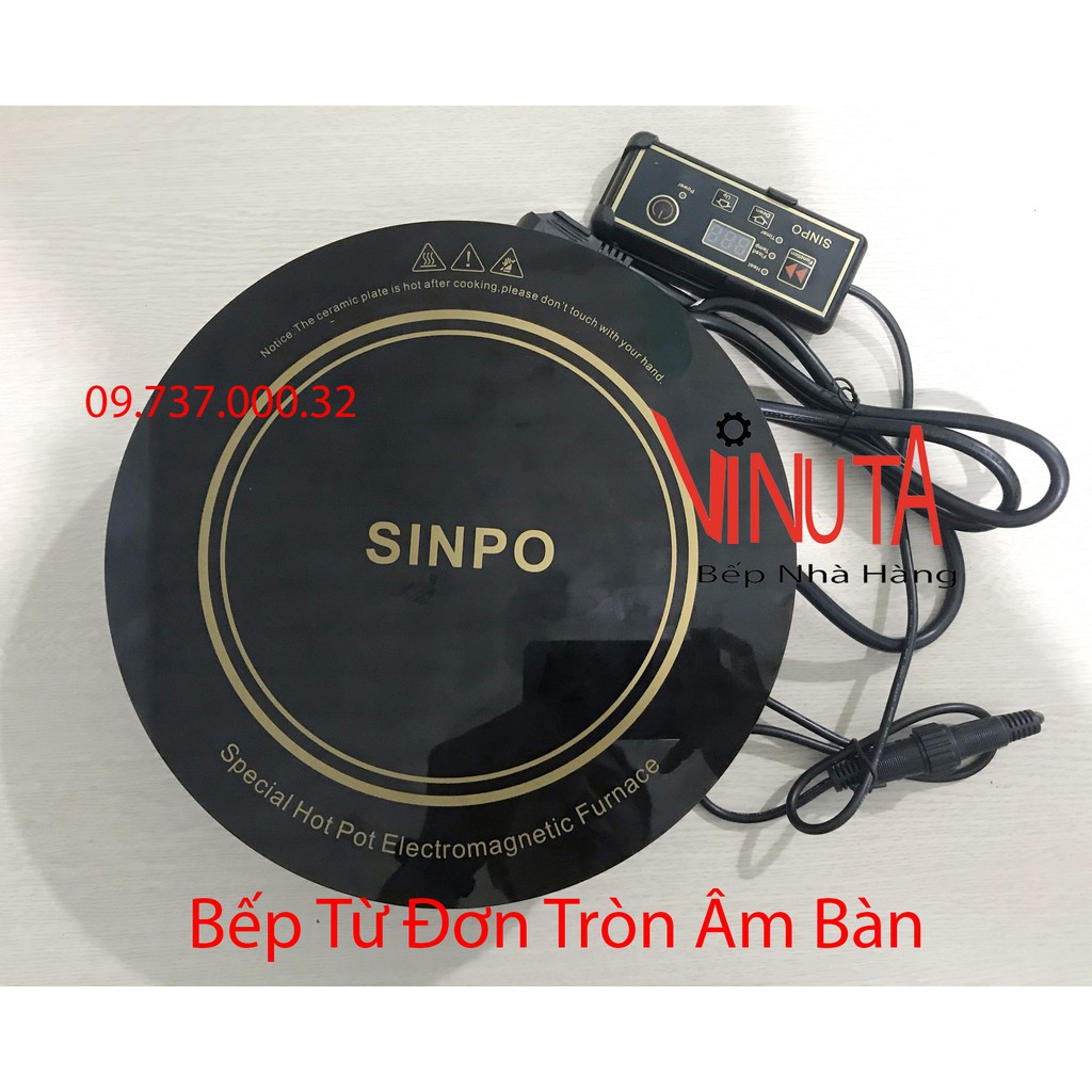 Bếp Từ Đơn Tròn Âm Bàn Nhà Hàng, Bếp Từ Sinpo 2000W Tròn Dùng Nấu Lẩu