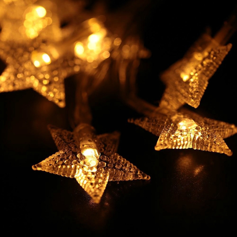 Dây đèn LED 1.5m 10 bóng hình ngôi sao nhiều màu sắc trang trí nhà cửa tiện dụng