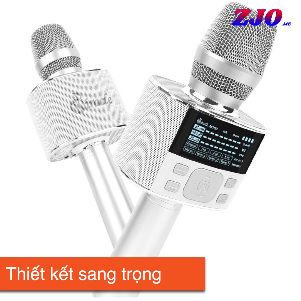 Micro Bluetooth Cao Cấp Miracle M100 Phiên Bản Màu Trắng