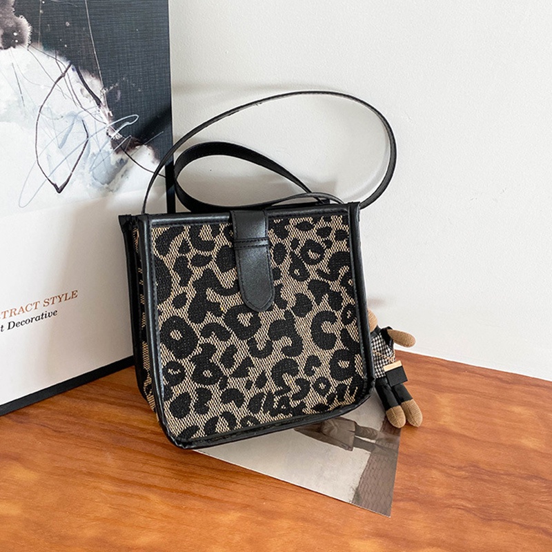 Túi đeo chéo IELGY họa tiết da báo/ răng sói/ caro phong cách cổ điển thời trang cho nữ