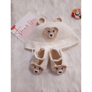Set giày nón len & giày cho bé trai/gái (thêu tên miễn phí)
