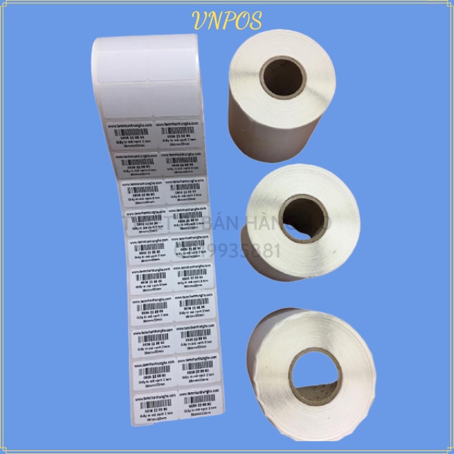 Giấy in tem mã vạch 35x22mm, in giá sản phẩm cho siêu thị, cửa hàng, shop thời trang...